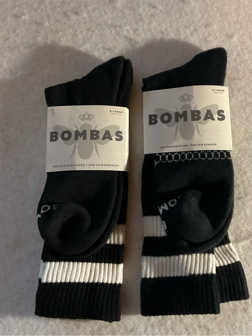 Bombas Men’s Black Crew Socks - Pack  XL